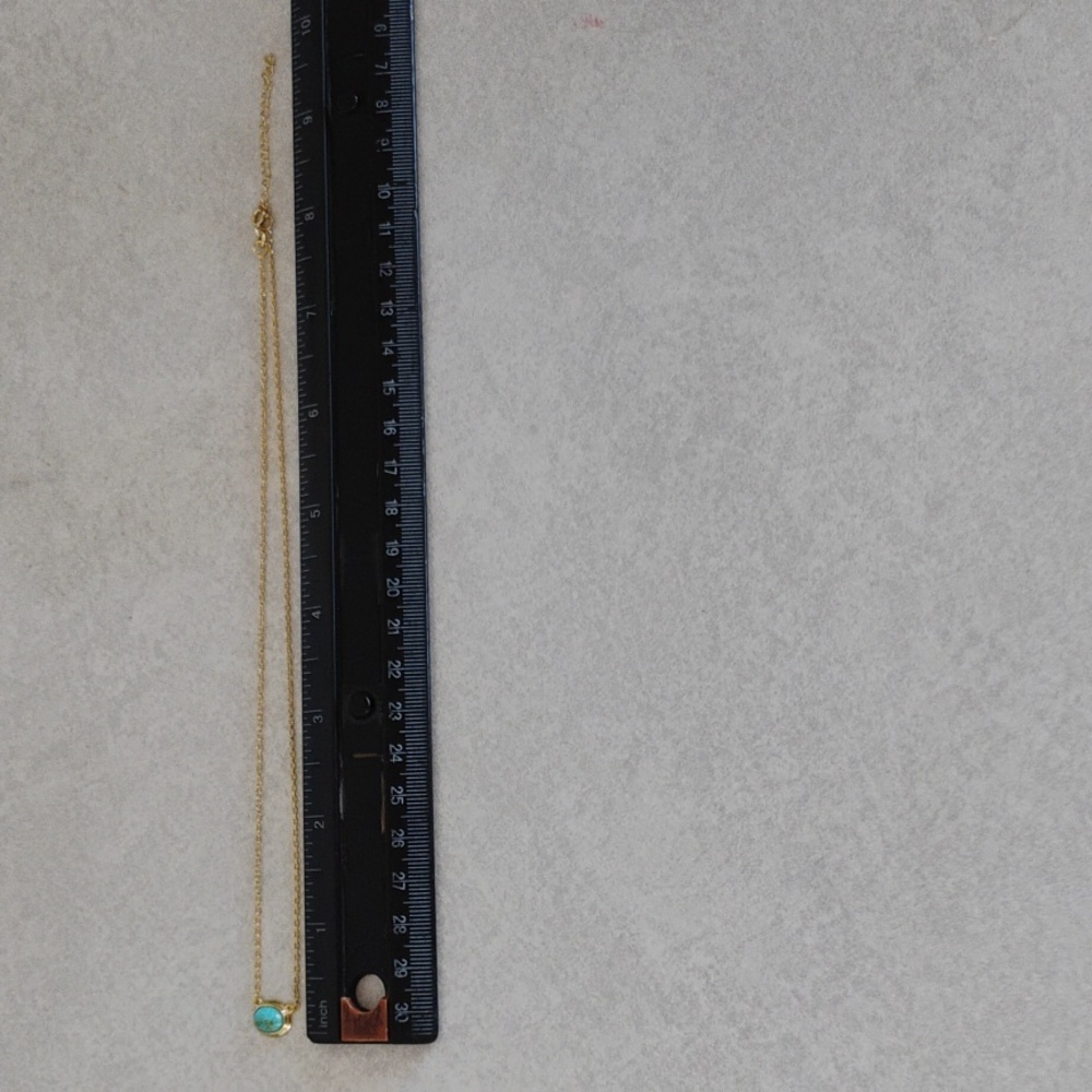 Genuine Turquoise On Gold Over Sterling Silver Necklace - Picture 5 of 11